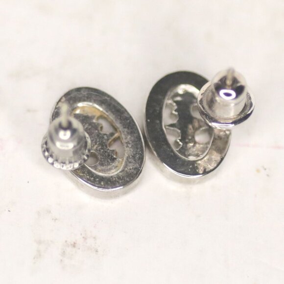 Batman Silver Tone Stud Earrings Rhinestones DC Comic Gotham - Picture 4 of 5